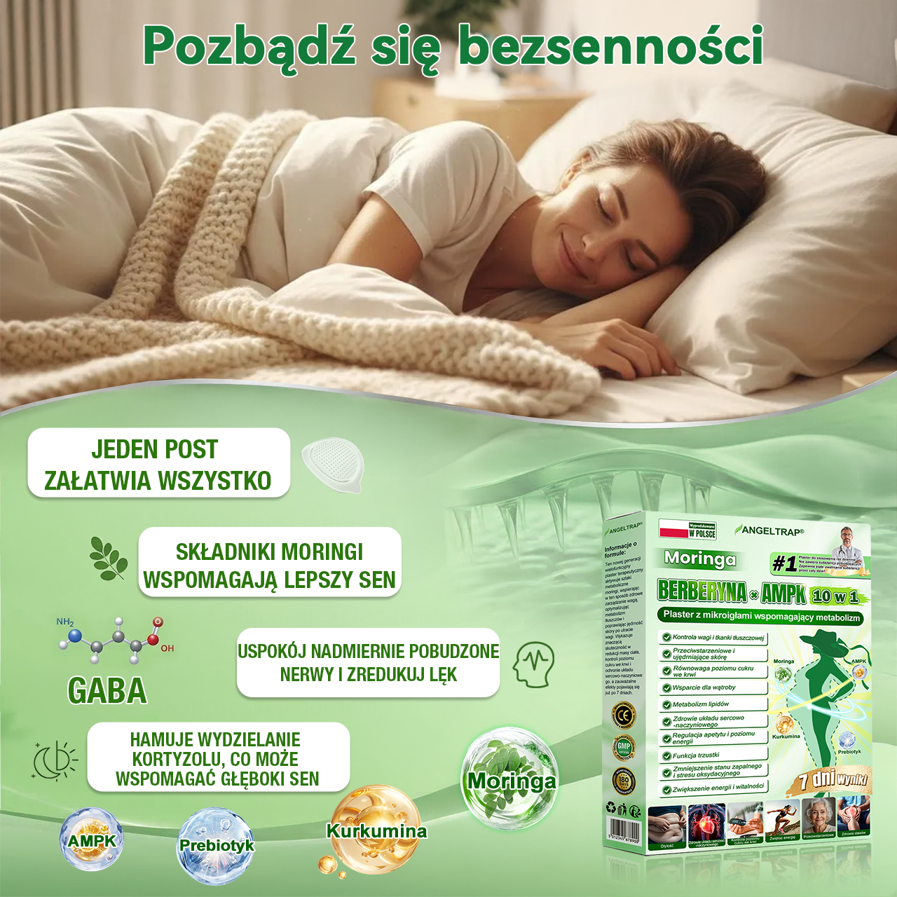 🧡ANGELTRAP® Moringa × Berberyna × AMPK 10-w-1 Wsparcie metaboliczne, plaster z nanotechnologią mikroigłową 🇵🇱(Wystarczy raz dziennie, widoczne efekty w 7 dni) ✅ Na otyłość, wiotką skórę, cukrzycę, bezdech senny, problemy ze stawami i wiele innych