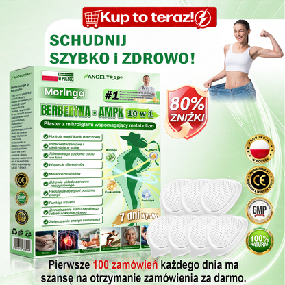 🧡ANGELTRAP® Moringa × Berberyna × AMPK 10-w-1 Wsparcie metaboliczne, plaster z nanotechnologią mikroigłową 🇵🇱(Wystarczy raz dziennie, widoczne efekty w 7 dni) ✅ Na otyłość, wiotką skórę, cukrzycę, bezdech senny, problemy ze stawami i wiele innych